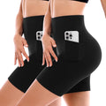 SINOPHANT Biker Shorts - High Waist, Buttery Soft Fabric with Pockets for Yoga & Gym | 2 Pack