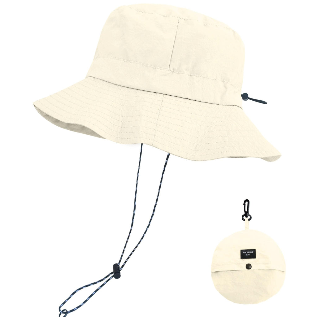 PFFY Packable Sun Bucket Hat for Women Outdoor UV Protection Sun Hats Waterproof Lightweight Hiking Outdoor Cap Grey