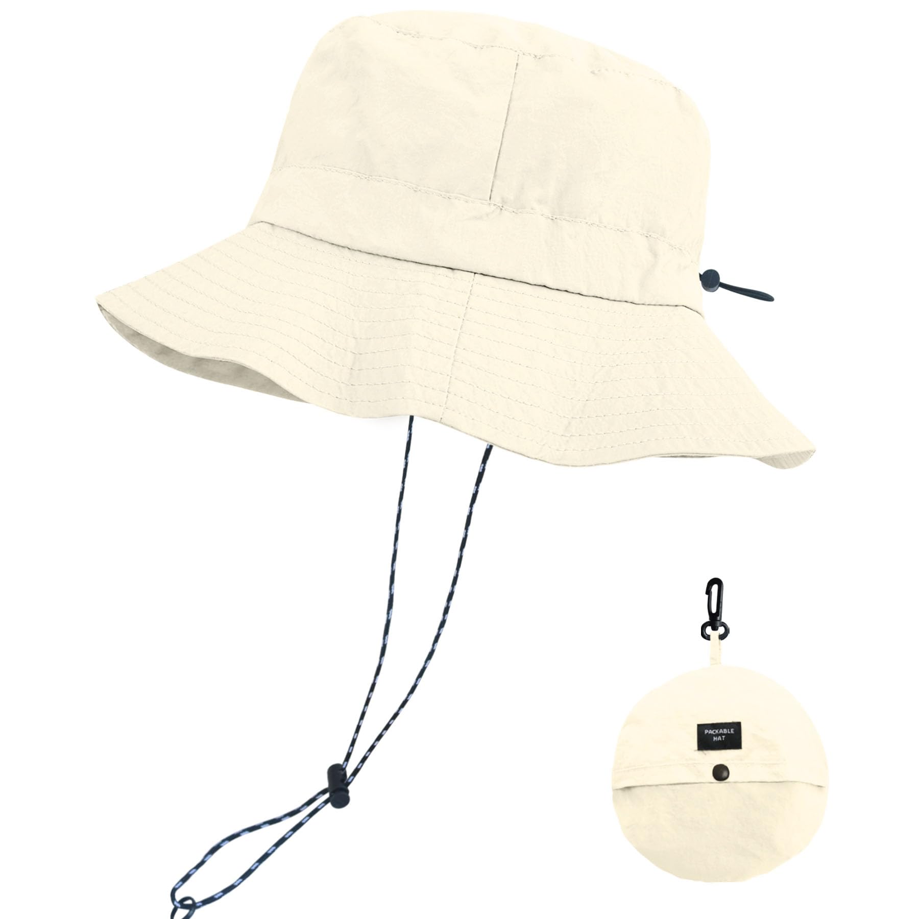 PFFY Packable Sun Bucket Hat for Women Outdoor UV Protection Sun Hats Waterproof Lightweight Hiking Outdoor Cap Grey