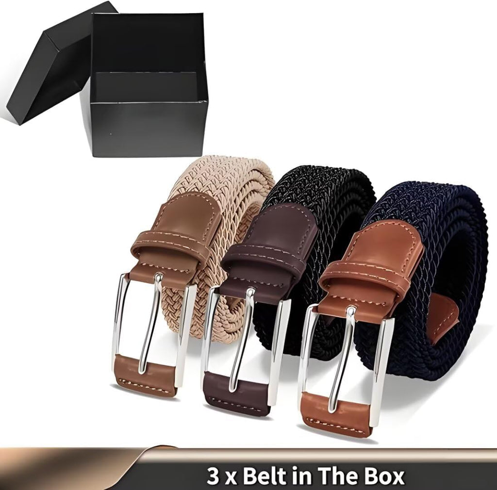 Skiennix Casual Stretch Belt for Men - Adjustable Braided Elastic Design | Perfect for Golf, Dress, Work