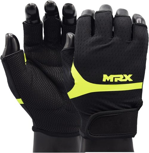 MRX Weight Lifting Gloves - Breathable Half Finger Workout Gloves with Anti-Slip Grip | Shock-Absorbing Protection