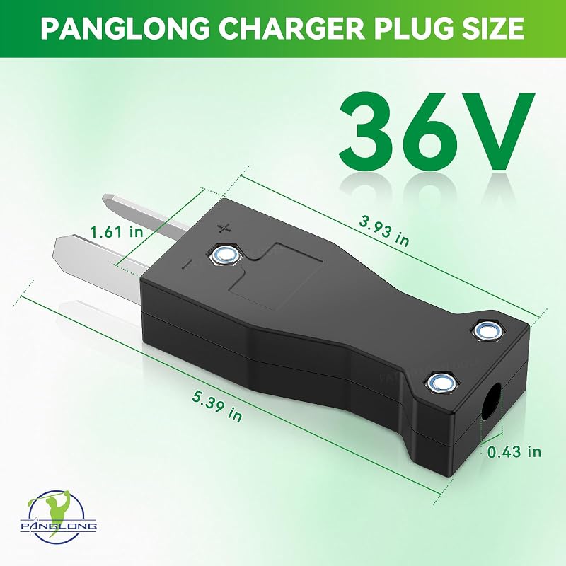 36V Crow Foot 2-Prong Golf Cart Charger Plug Replacement for Club Car & Yamaha