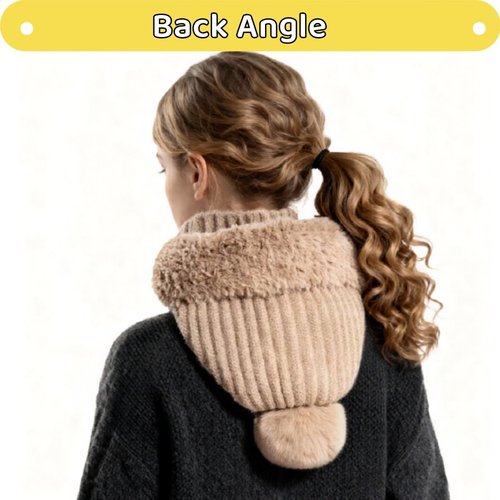 3-in-1 Beanie Hat with Scarf and Mask for Women, Upgraded Winter Warm Knitted Ski Set for Cold Weather Protection Khaki