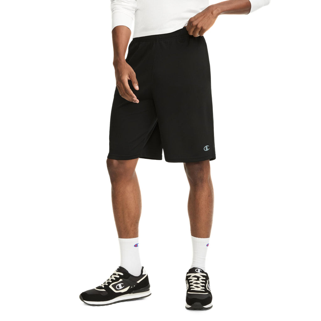 Champion Men's Sport Shorts, Standard Fit, 10 Inch Inseam, Lightweight Fabric, Moisture-Wicking, Available in Regular and Big & Tall, Black, Medium