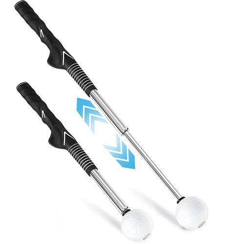 OHiZVZV 1 Piece Golf Swing Trainer, Retractable Training Aid, Ideal for Golf Practice, Golf Grip Trainer for Men, Enhancing Swing Skills
