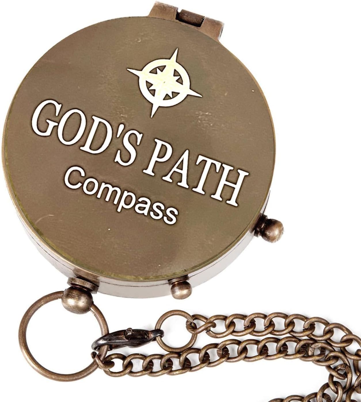 PSALM God's Path Compass - Engraved Working Handmade Antique Compass with Scripture - Religious, Christian, Catholic, Christening, First Communion, Confirmation Gifts for Teenage Men (Leather Box)