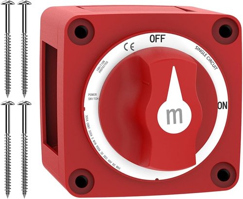 Malictele Battery Disconnect Switch - 300A Heavy Duty Cutoff Switch | Waterproof 12V-48V Power Kill Switch for Marine, RV, Car, Truck