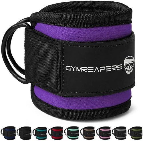Gymreapers Ankle Straps for Cable Machine | Adjustable Neoprene Leg Straps for Glute Workouts