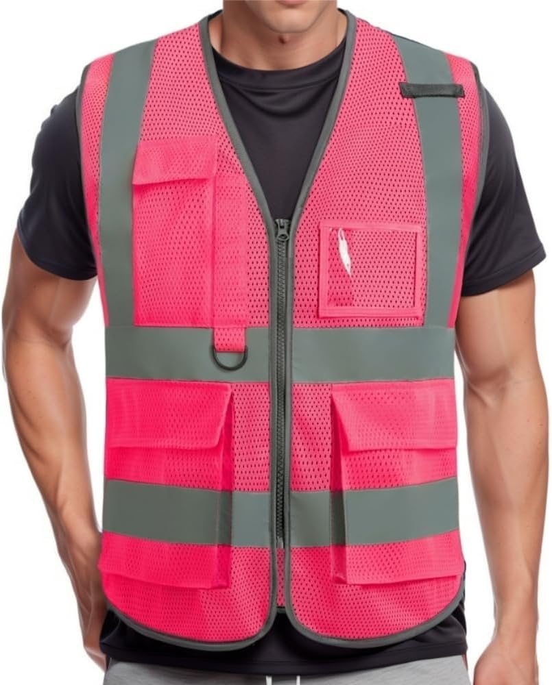 Skiennix Hi-Vis Reflective Safety Vest - Enhanced Visibility for Road Crew & Outdoor Use