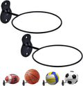Skiennix Basketball Holder Wall Mount - 7-Inch Diameter Metal Ball Storage Rack | 2-Pack Sports Organizer