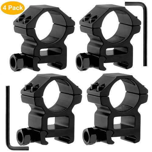 1'' Scope Rings, LONSEL 2Pcs High Profile & 2Pcs Medium Profile 1 Inch Scope Mount Rings for Picatinny Rail - Pack of 4