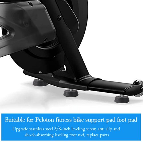 4 Pack Leveling Screw Foot Pads for Peloton Bike Replacement Parts,Upgraded 3/8" Stainless Steel Anti-Slip Screw,Noise Reduction Shock-Absorbing Rubber Stabilizer Feet Easy Install Exercise Accessorie