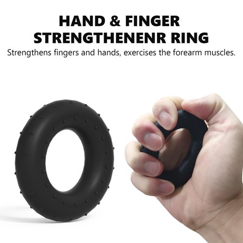 Professional Hand Grip Strengthener Trainer Kit, 50-100LB Metal Hand Gripper with 2 Finger Stretcher & 2 Grip Ring Wrist Foream Strengthener Exercise Workout Trainer for Pro Beginner (Black)