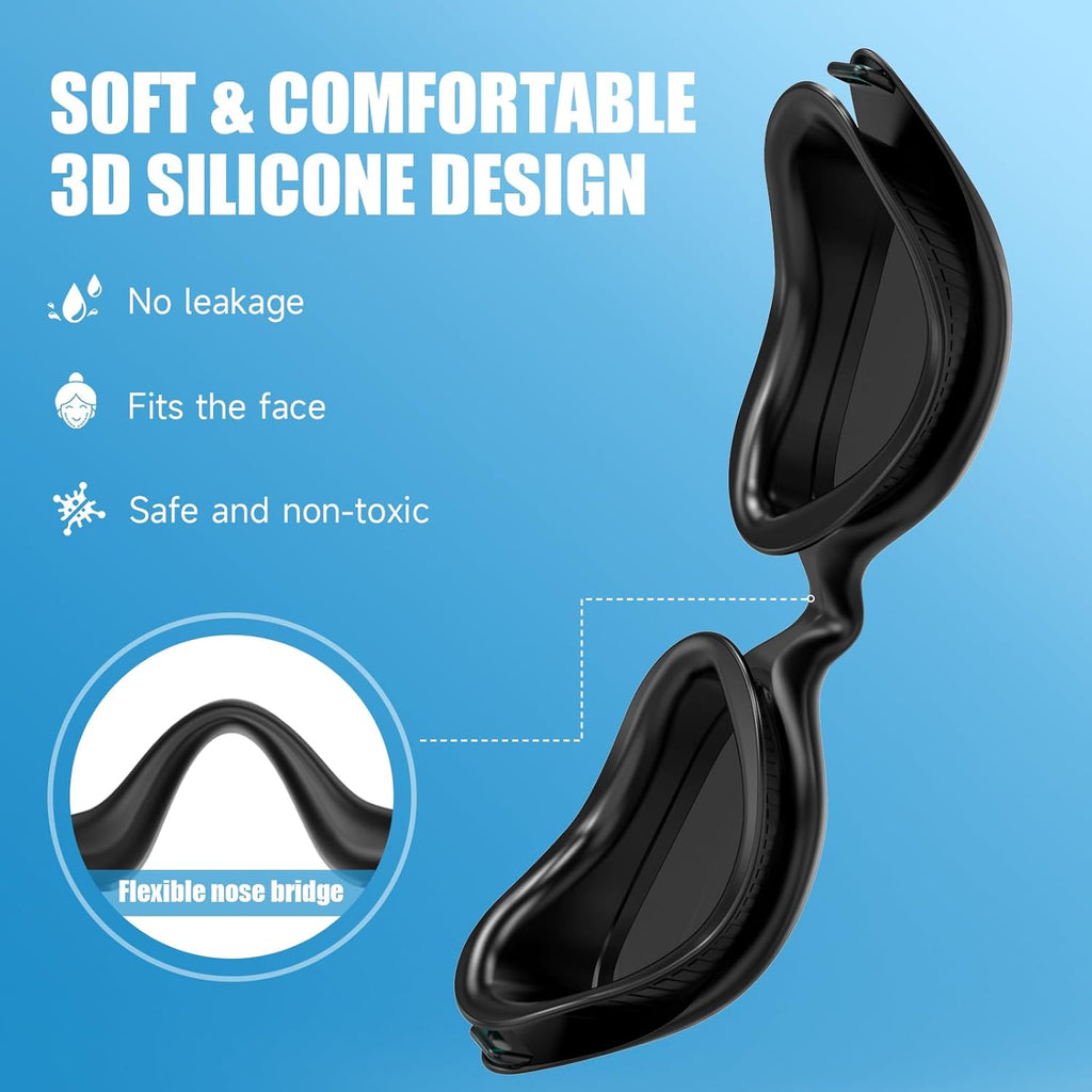VegoVia Adult Swim Goggles - Anti-Fog UV Protection for Men & Women | Includes Protective Case