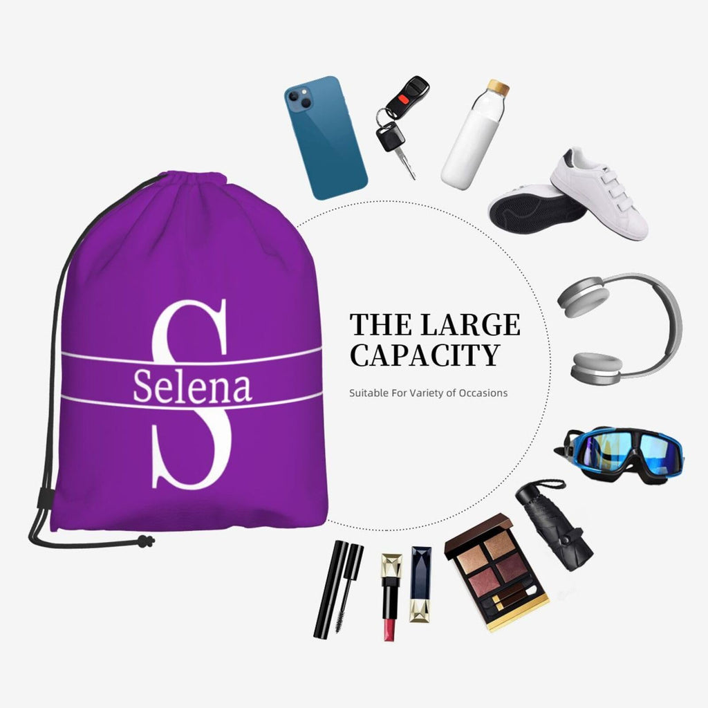 MXHOJOCEI Custom Gymnastics Drawstring Backpack with Name, Dance Ballet Sport Drawstring Bag, Small 14x16.9in, Purple Background
