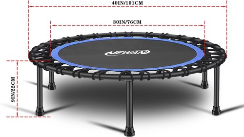 Newan Silent Mini Trampoline - 40"-48" Bungee Rebounder for Cardio Workouts | Max Weight 330lbs