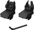Fiber Optic Sights - Flip Up Front & Rear with Green/Red Dots | Tool-Free Adjustment