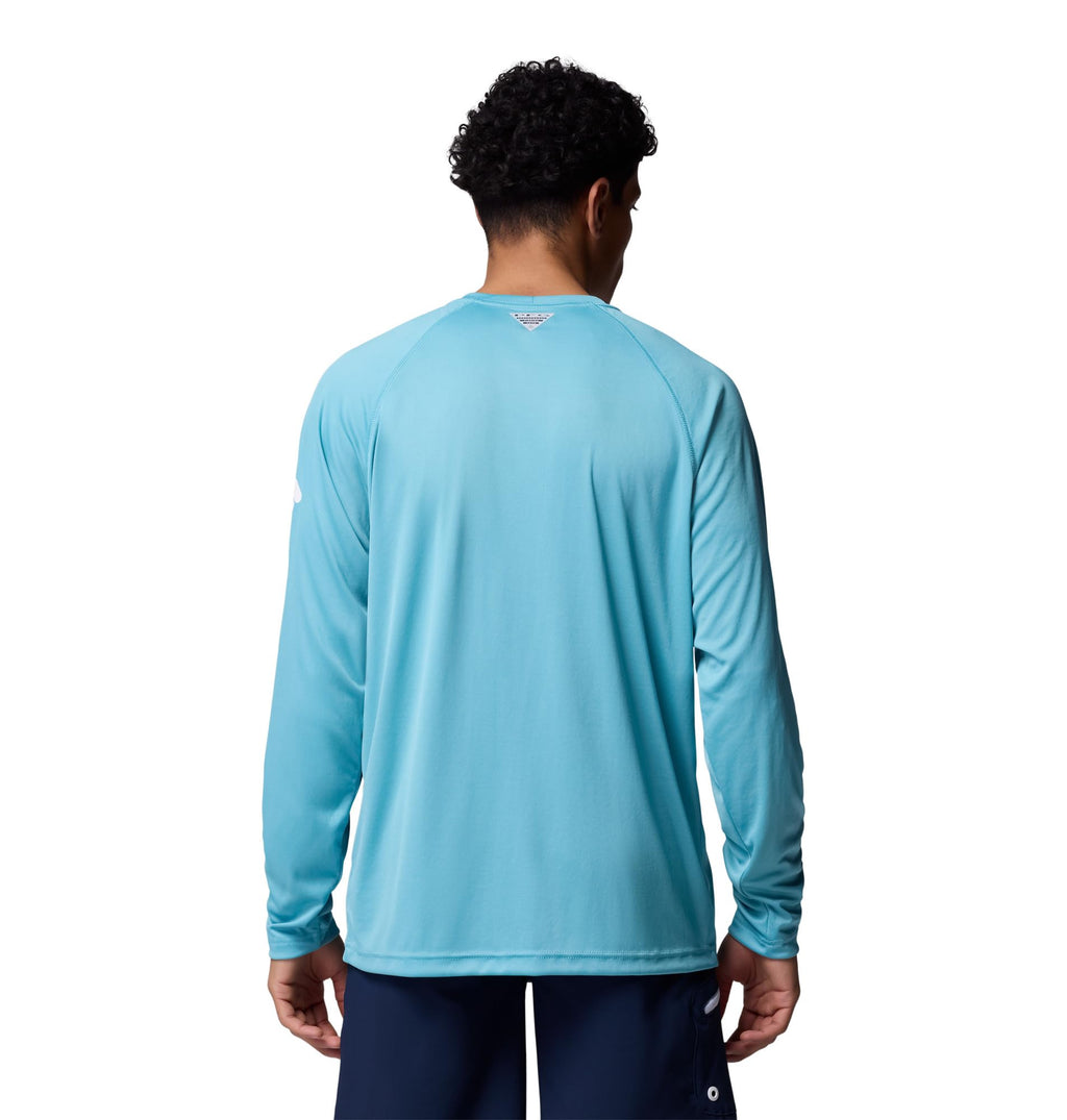 Columbia Men's PFG Terminal Tackle Long Sleeve Fishing Shirt, Vintage Blue/White Logo, 5X Tall