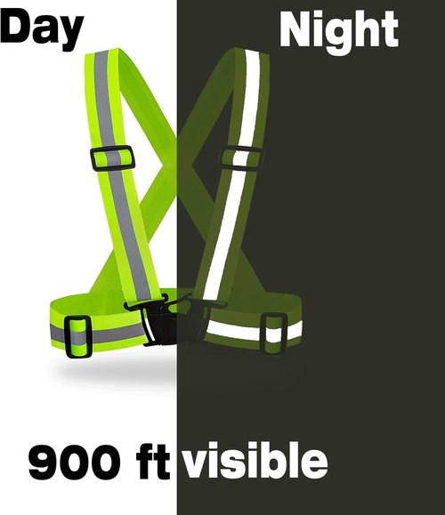 DUSKCOVE Hi-Vis Safety Vests - Adjustable Neon Reflective Gear for Traffic Control & Running | 2 Pack