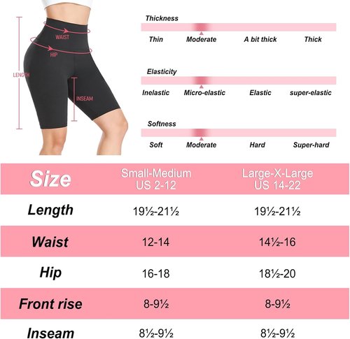 GROTEEN High Waisted Biker Shorts for Women - Buttery Soft 5''/8'' Black Yoga & Running Spandex