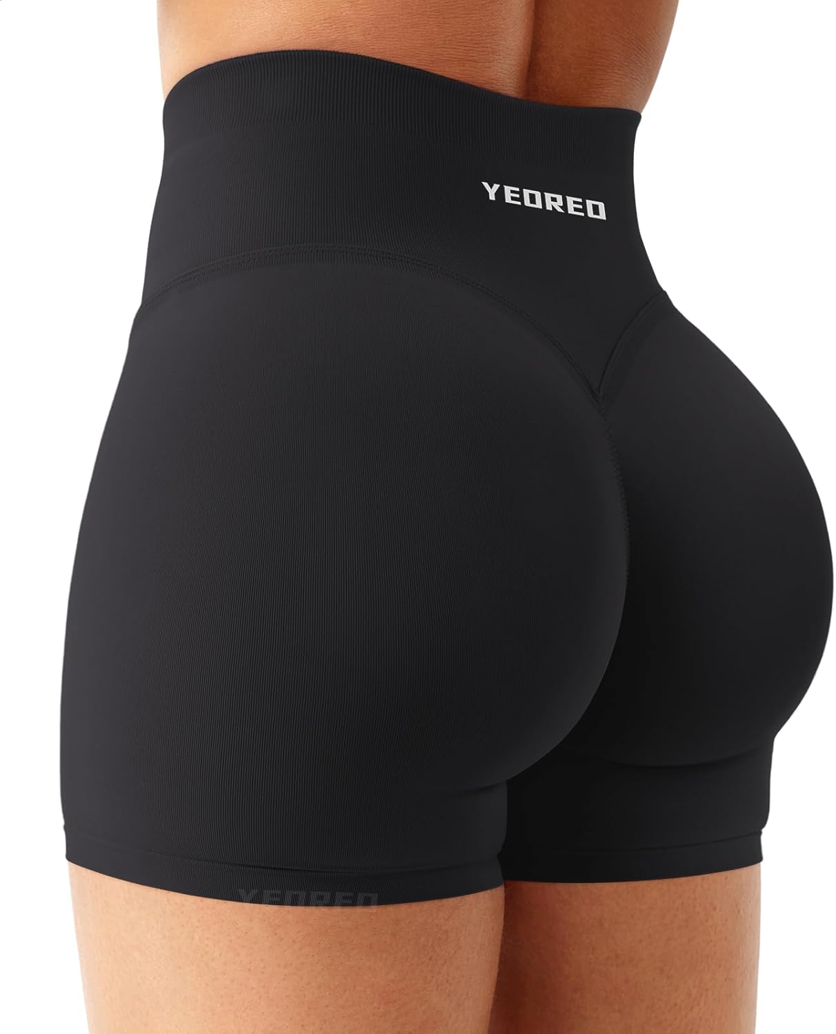 YEOREO Women's Workout Shorts - Butt Lifting High Waist Gym Biker Shorts | 4.5" Seamless Tummy Control