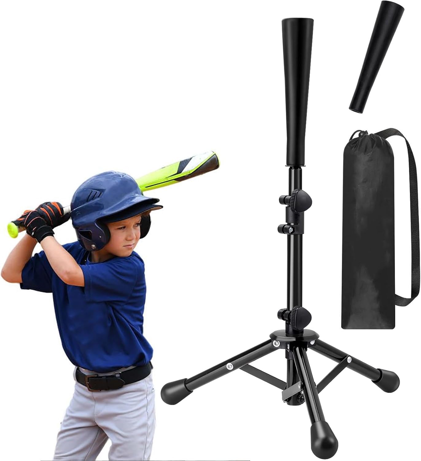 Skiennix Adjustable Baseball Tee for Kids - Youth Batting & Softball Hitting Stand | 20.5-30.2 Inch Height