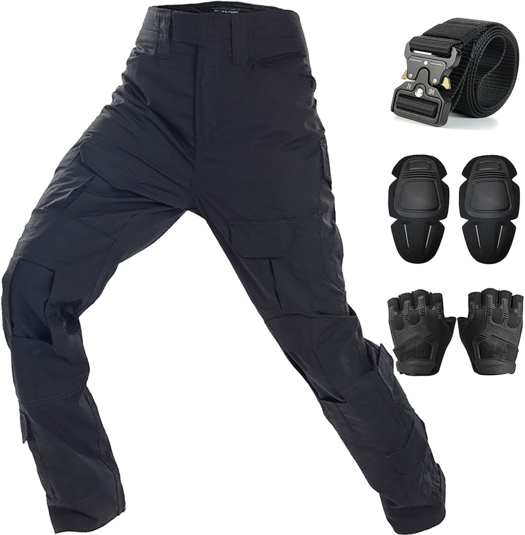 Skiennix Tactical Pants - Combat-Ready Design with Knee Pads & Belt | Camo Style for Men