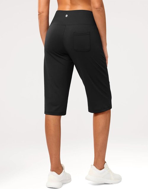 G Gradual Women's Bermuda Shorts - High Waisted Knee-Length Capris with Pockets | Athletic Casual Style
