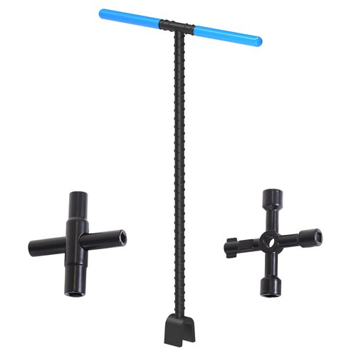 JUMBO 16" Water Meter Key with 4 Way Sillcock Key and 4 Way Multi Utility Key