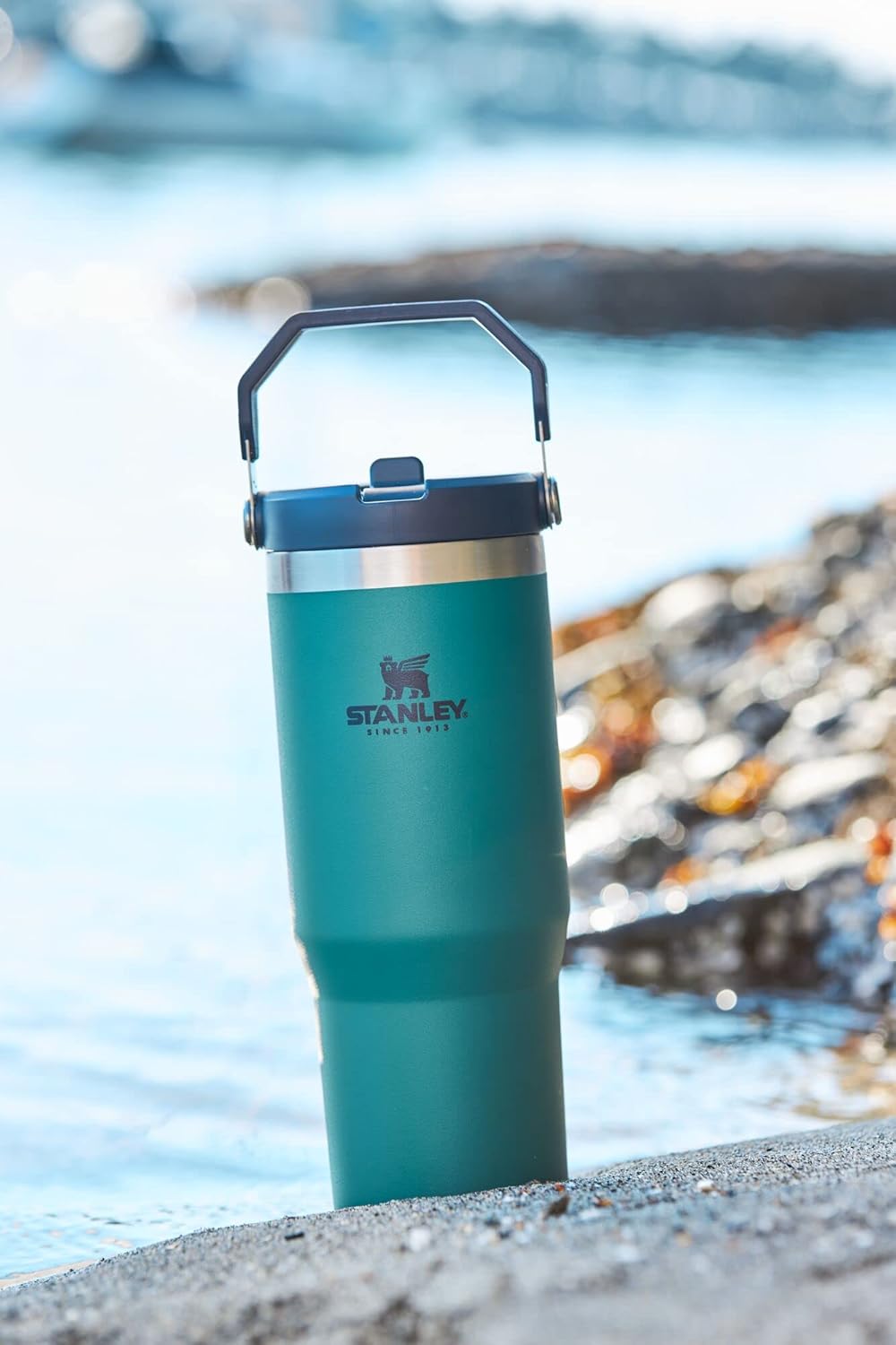 Stanley IceFlow Stainless Steel Tumbler - 30 Oz Vacuum Insulated Water Bottle | Leak-Resistant Flip Straw, Tidepool