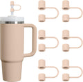Skiennix Silicone Straw Cover Caps - Reusable Toppers for Stanley 30 & 40 Oz Tumblers - Fleshy Pink (6PCS)