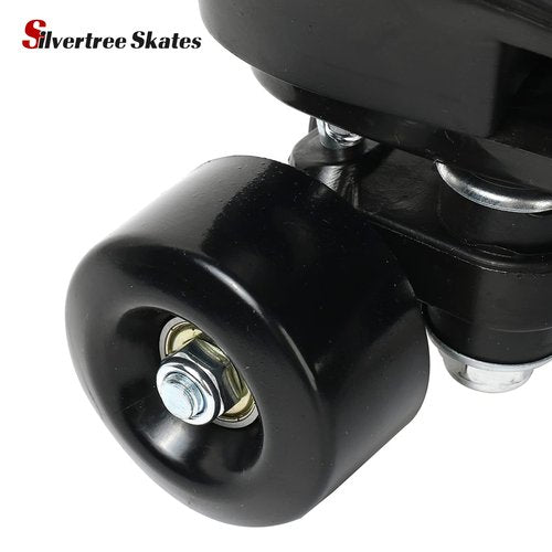 Silvertree Women's Roller Skates PU Leather High-top Roller Skates Four-Wheel Roller Skate Shiny Roller Skate for Women and Men Unisex
