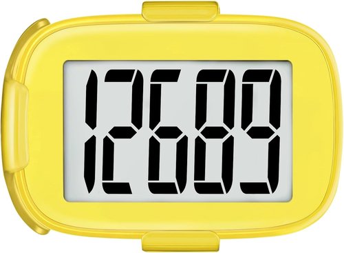 3D Pedometer Step Counter by [Brand Name] - Accurate Fitness Tracker with Clip & Lanyard | Ideal for All Ages - Yellow