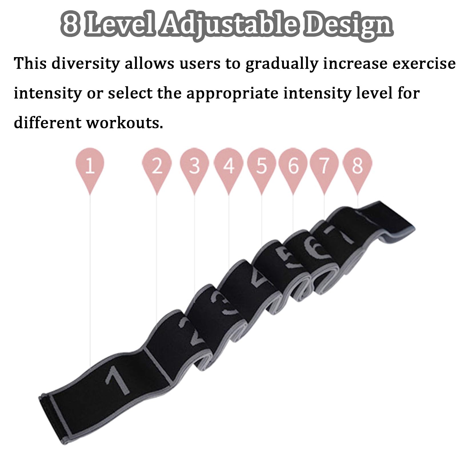 Resistance Bands, Resistance Bands with Handles, Resistance Bands for Working Out, Adjustable Bands for Full Body Stretching Shaping (Gray + Pink)