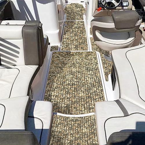 HZCHIONE Camo EVA Foam Boat Flooring Self-Adhesive Deck Mat 94.5x45.3 in, 29.7 sq ft