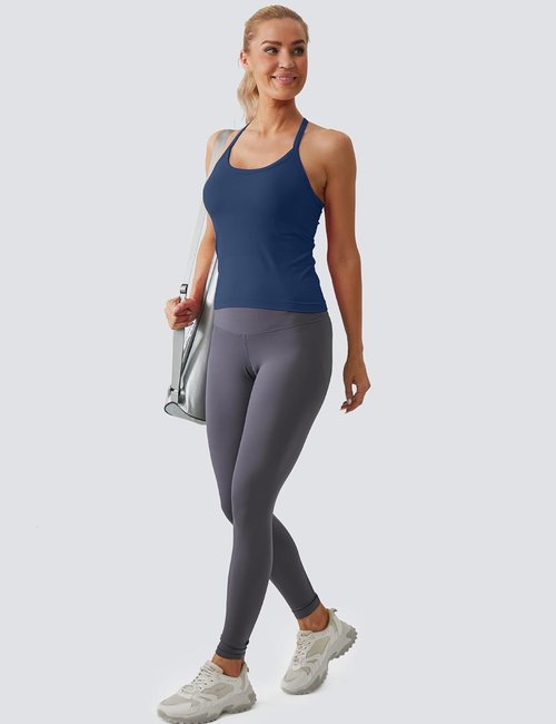 MathCat Workout Tank Top - Women's Sleeveless Gym Top with Built-In Bra | Seamless Racerback Yoga Shirt