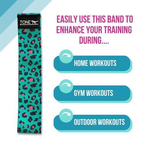 Fabric Resistance Band, Exercise Band with Non-Slip Design for Legs and Glutes, Single Medium Intensity Workout Band for Women, Booty and Fitness Band (Black/White Camo)