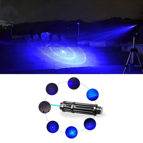 Blue Rechargeable LED Outdoor Flashlight, 6 Light Modes, Zoomable and Waterproof, Perfect for Camping, Hiking, and Fishing (USB)