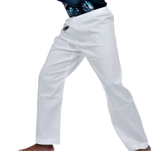 Ronin Karate Pants Poly-Cotton Middle Weight Martial Arts Pants with Elastic Waist (White, 5)