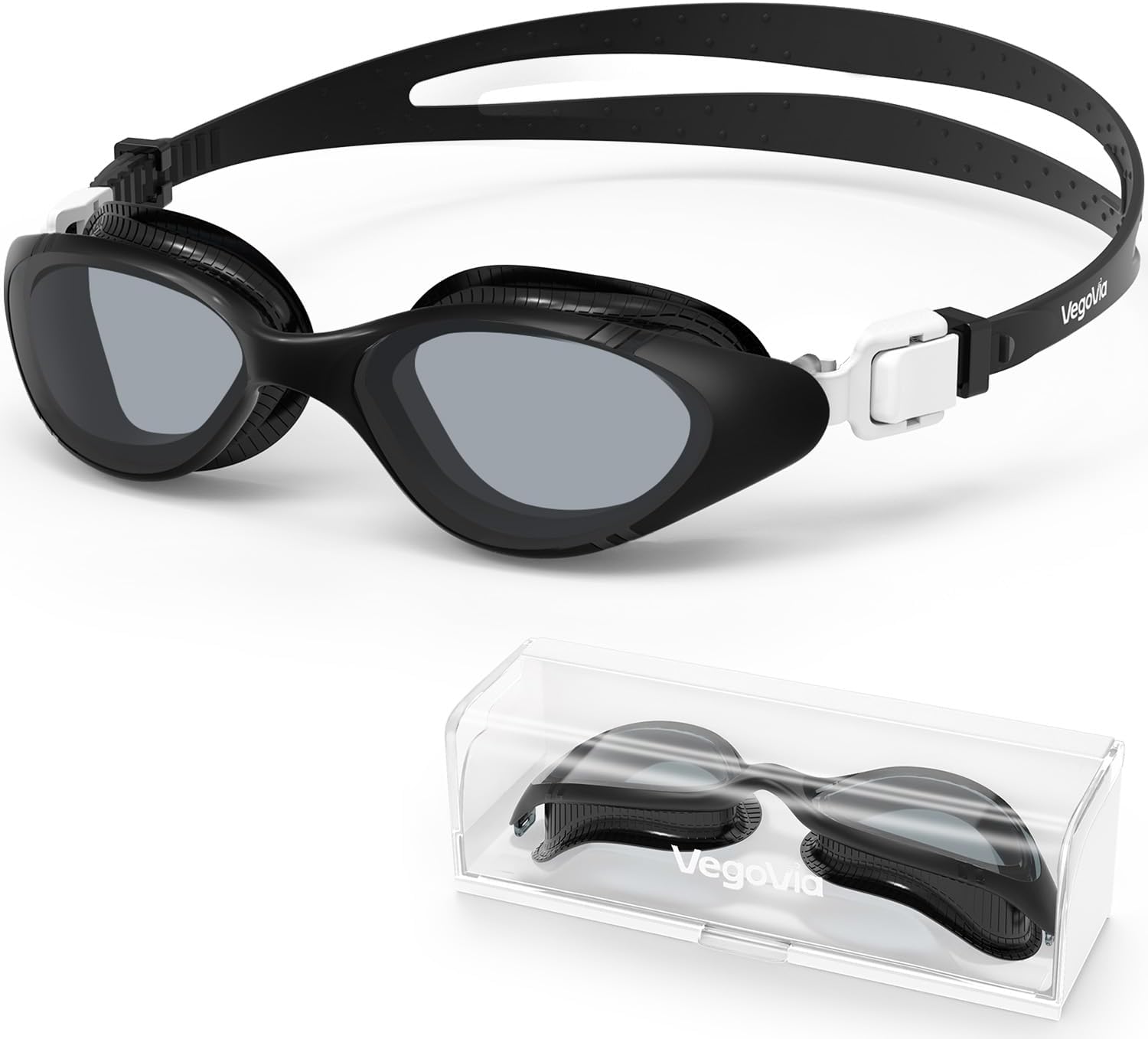 VegoVia Adult Swim Goggles - Anti-Fog UV Protection for Men & Women | Includes Protective Case