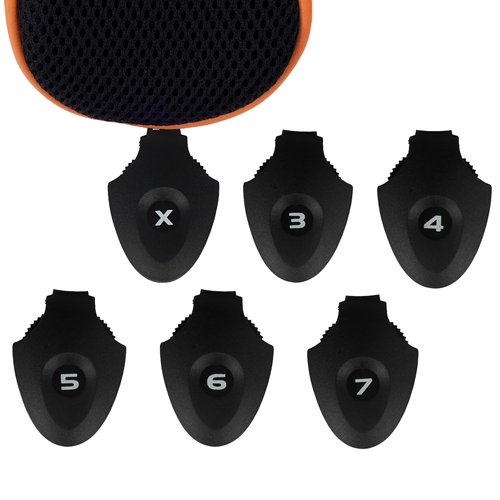 Andux 3 Pack Long Neck Golf Hybrid Club Head Covers Dial No. Tag CTMT-01 Black/Orange