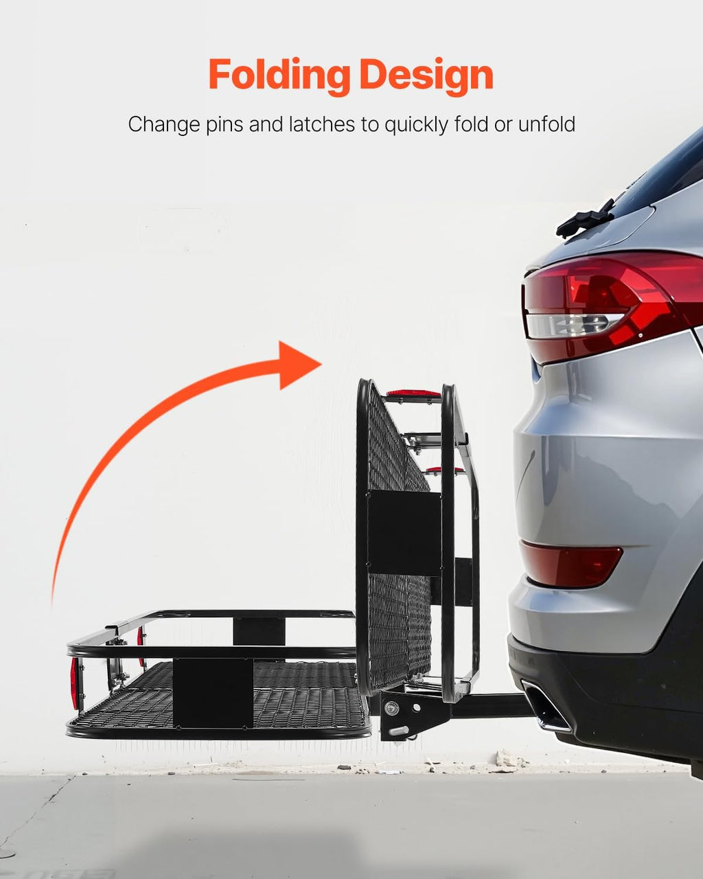 VEVOR Hitch Cargo Carrier - 500 lbs Capacity with Waterproof Cargo Bag & Net | 60"x20"x6" for SUVs