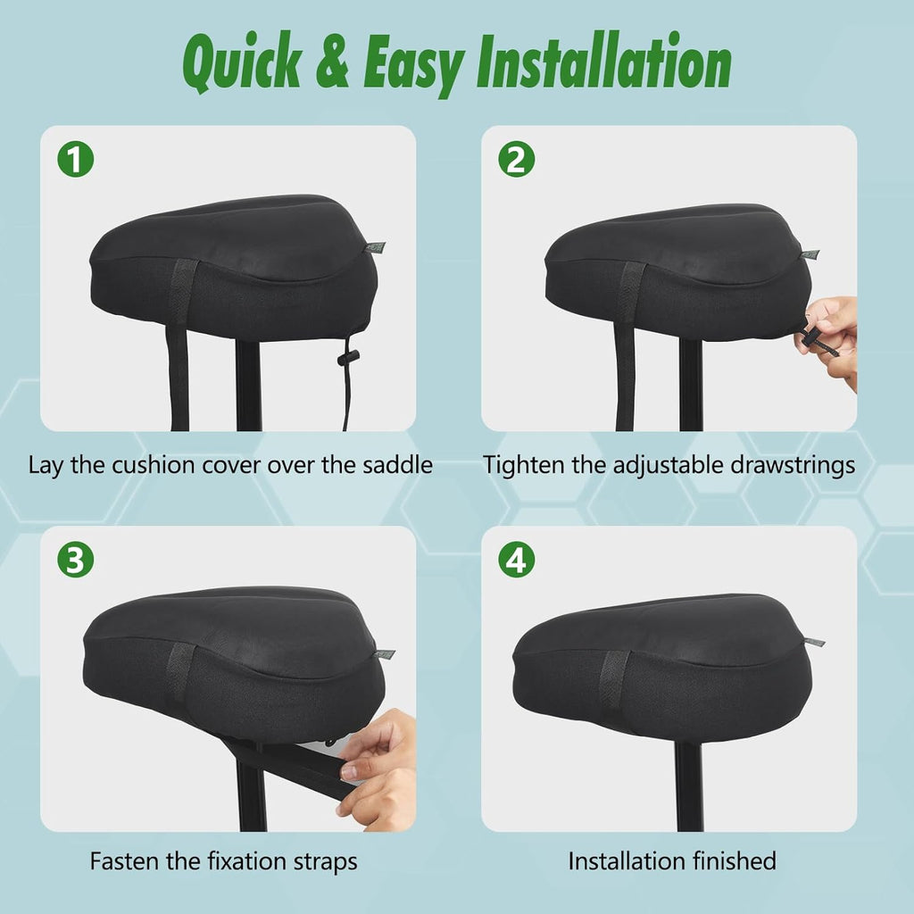 Zacro Bike Seat Cushion - Honeycomb Gel Cover for Ultimate Comfort | Fits Peloton & Mountain Bikes