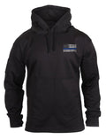 Rothco Conceal-Ops Thin Blue Line Hoodie – Tactical Hooded Sweatshirt with Distressed American Flag Graphics (US, Alpha, XX-Large, Regular, Regular, Black)