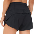 The Gym People High Waisted Running Shorts - Quick Dry Athletic Shorts with Mesh Liner & Zipper Pockets
