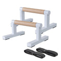 BESTWEI Wooden Parallettes Push Up Bars for Floor, Strength Training Pushup Stands Handles for Home Calisthenics, Fitness, Floor Workouts Solid Wood with White Metal Bracket, Support 500 lbs