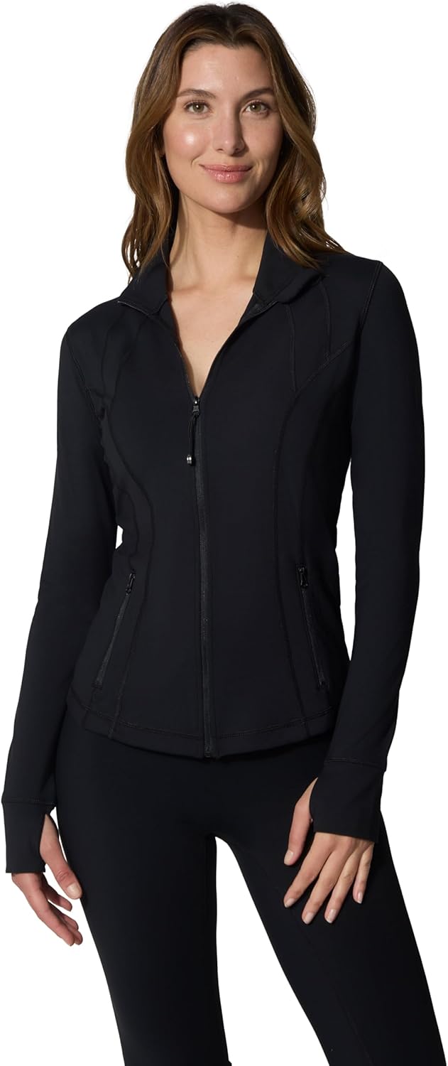 90 Degree By Reflex Full Zip Running Jacket - Lightweight Athletic Slim Fit with Thumbholes