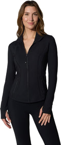 90 Degree By Reflex Full Zip Running Jacket - Lightweight Athletic Slim Fit with Thumbholes