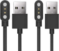 Lamshaw Compatible with JEUJE Dog Bark Collar Charger, Magnetic Replacement Charging Cable Compatible for JEUJE Dog Bark Collar (2 Pack-Black+Black)