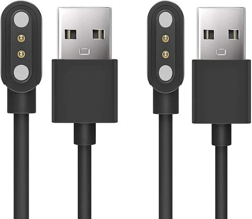 Lamshaw Compatible with JEUJE Dog Bark Collar Charger, Magnetic Replacement Charging Cable Compatible for JEUJE Dog Bark Collar (2 Pack-Black+Black)